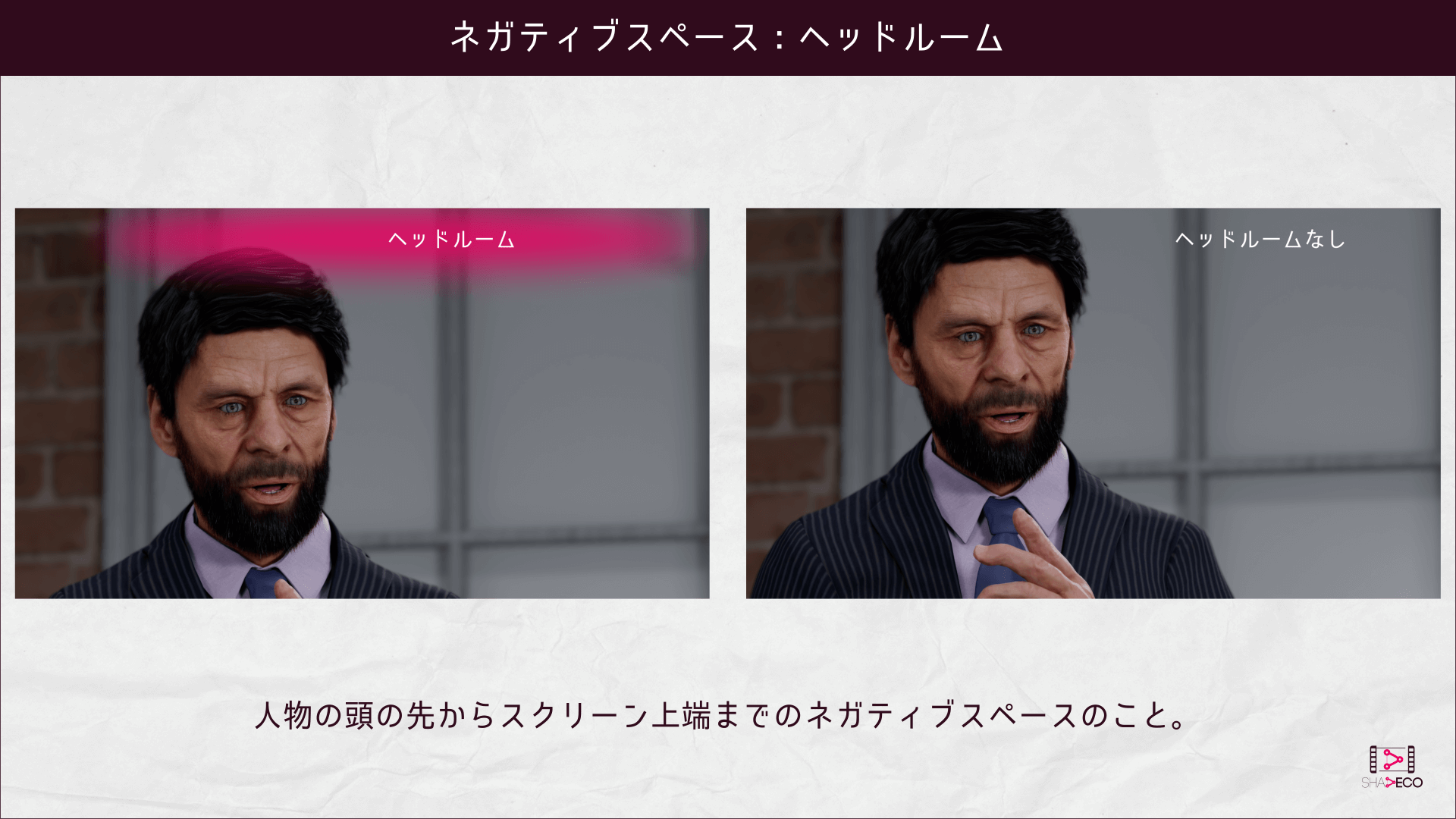 ネガティブスペース：ヘッドルーム